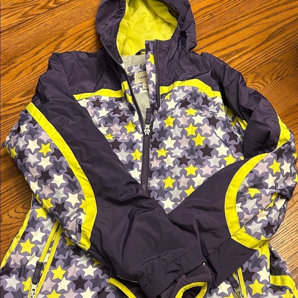 Lands' End Purple and Yellow Star Jacket/8